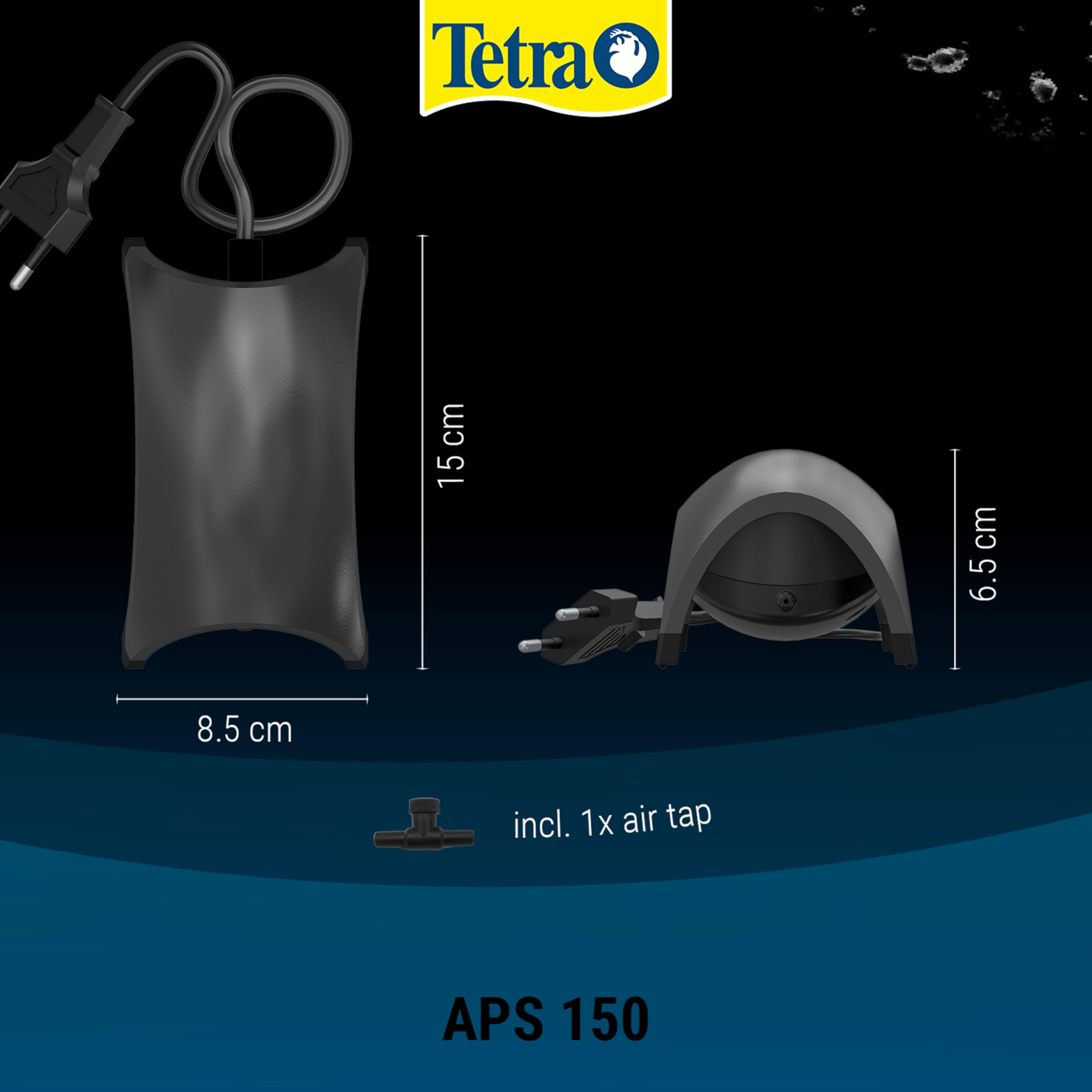 Tetra APS 150 Aquarium Air Pump - 150 LPH Flow Rate | Quiet Operation | Black 5
