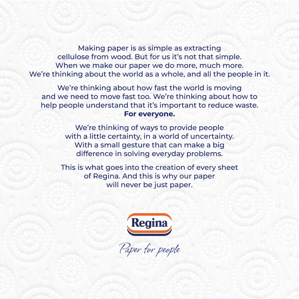 Regina Absorb Kitchen Towels – 2 Rolls, Super Absorbent 2-Ply, Extra-Large Sheets for Cleaning & Food Contact
