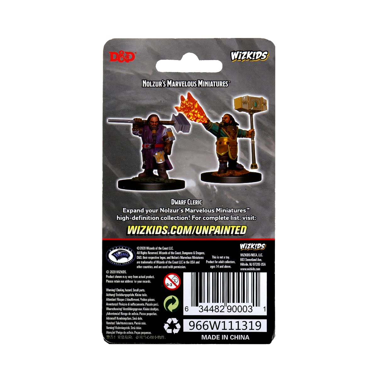 WizKids Dwarf Miniature Figure - Cleric W11 | Plastic | Unisex Adult