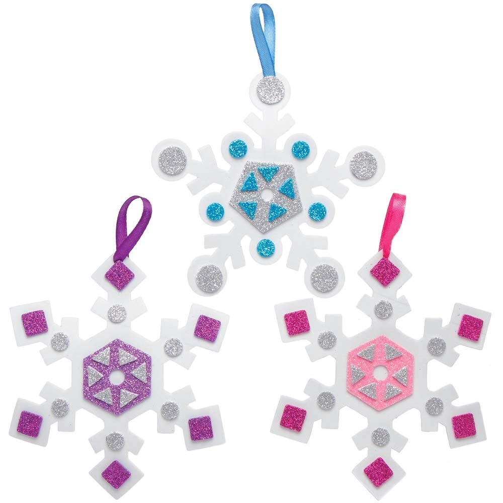 Baker Ross Christmas Snowflake Mix and Match Decoration Craft Kit - Pack of 8, Ages 3+ 4