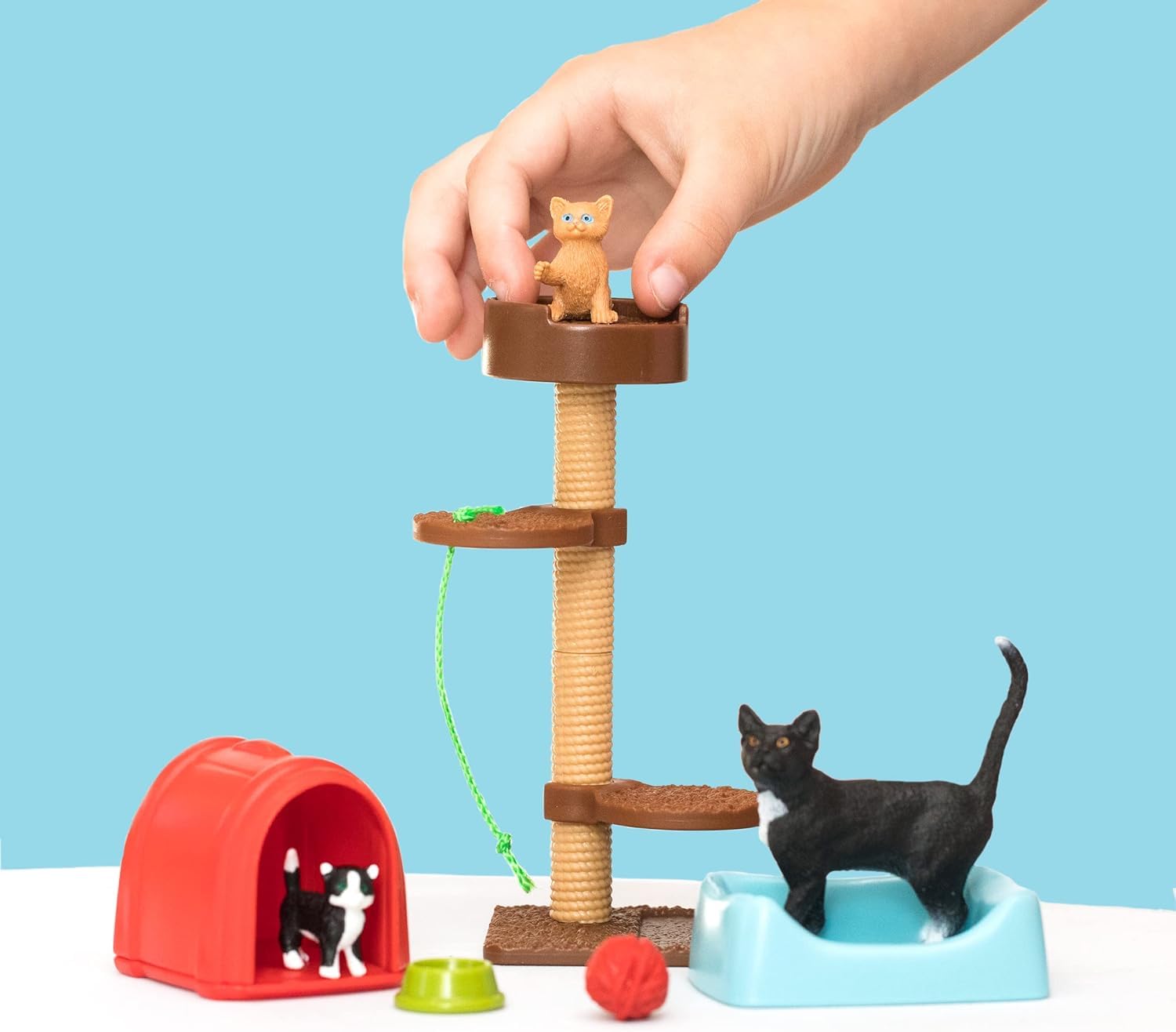 SCHLEICH Playtime for Cute Cats Farm World Playset - Imaginative Play for Kids 3+ 17
