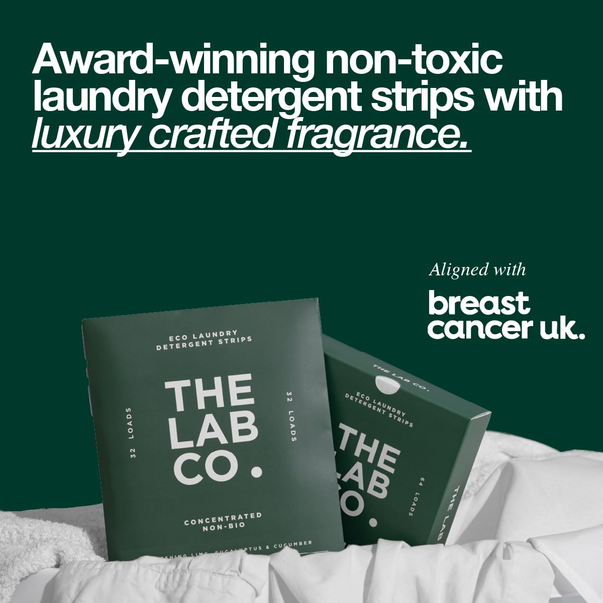 The Lab Co. Laundry Detergent Strips | Eco Ultra-Concentrate Sheets | Pack of 32
