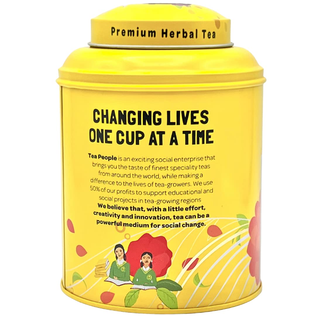 Tea People Lemon and Ginger Herbal Tea - 100g Caffeine-Free Loose Leaf Blend with Amla, Lemongrass & Ginger 4