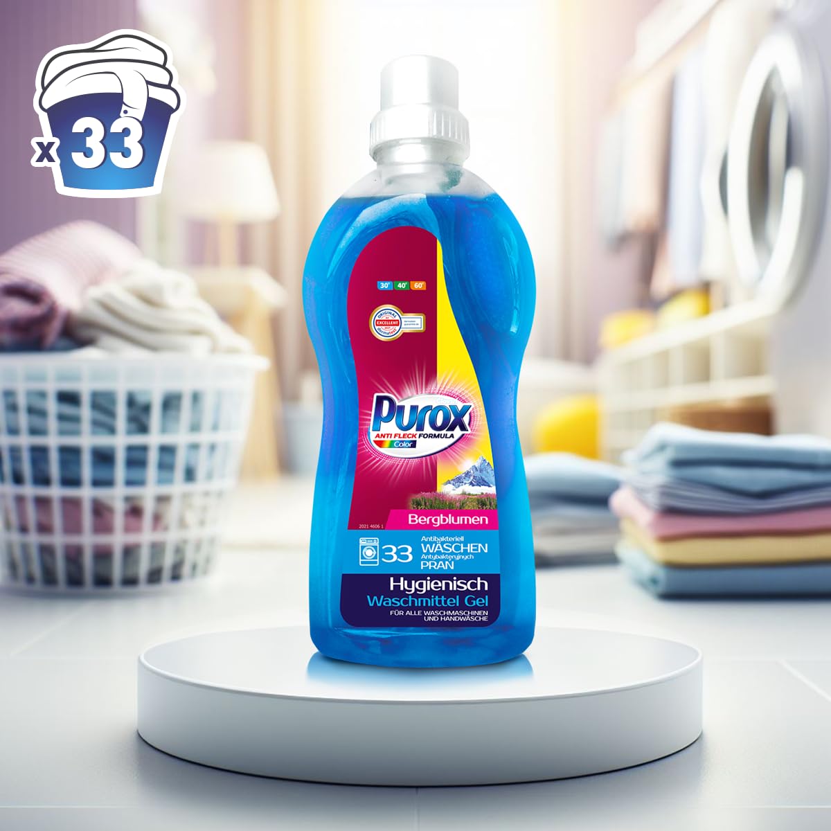 Clovin Purox Color Liquid Detergent Gel for Coloured Clothes, 1 L (33 Washes) 2
