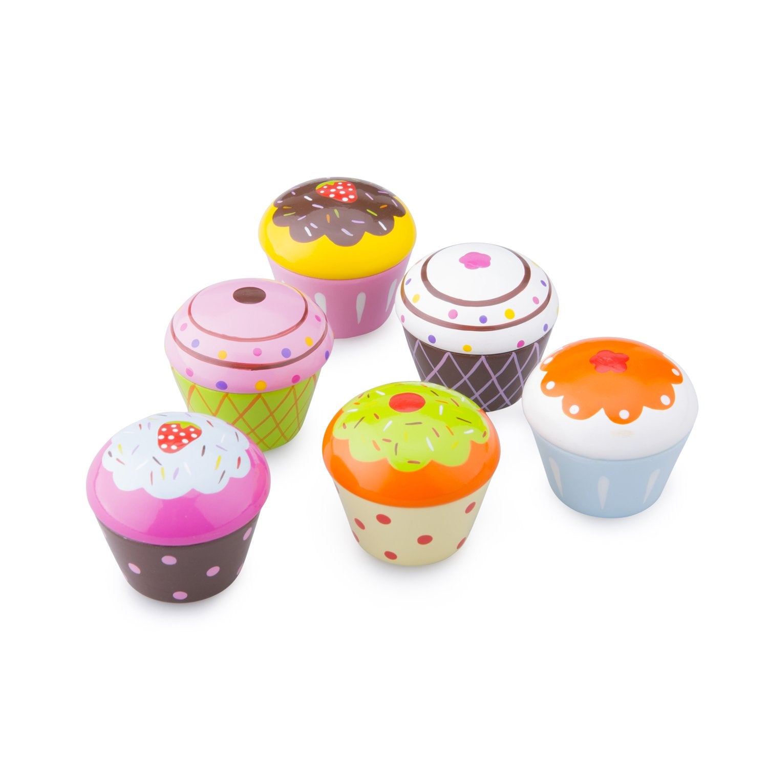 New Classic Toys Wooden Cupcake Assortment in Gift Box - 6 Pieces, Age 36m+ 9