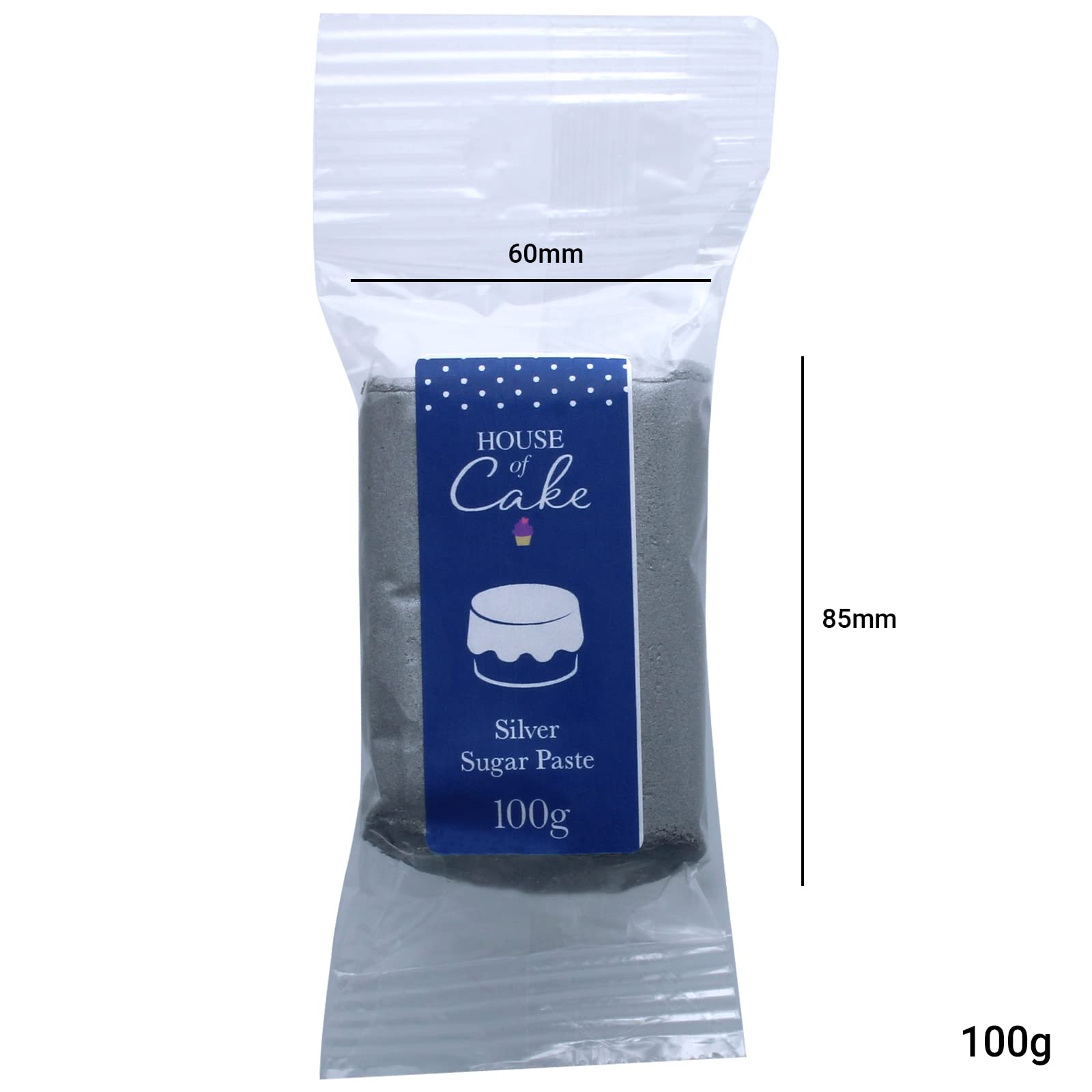 House of Cake Metallic Silver Edible Sugar Paste Fondant Icing | 100g 3
