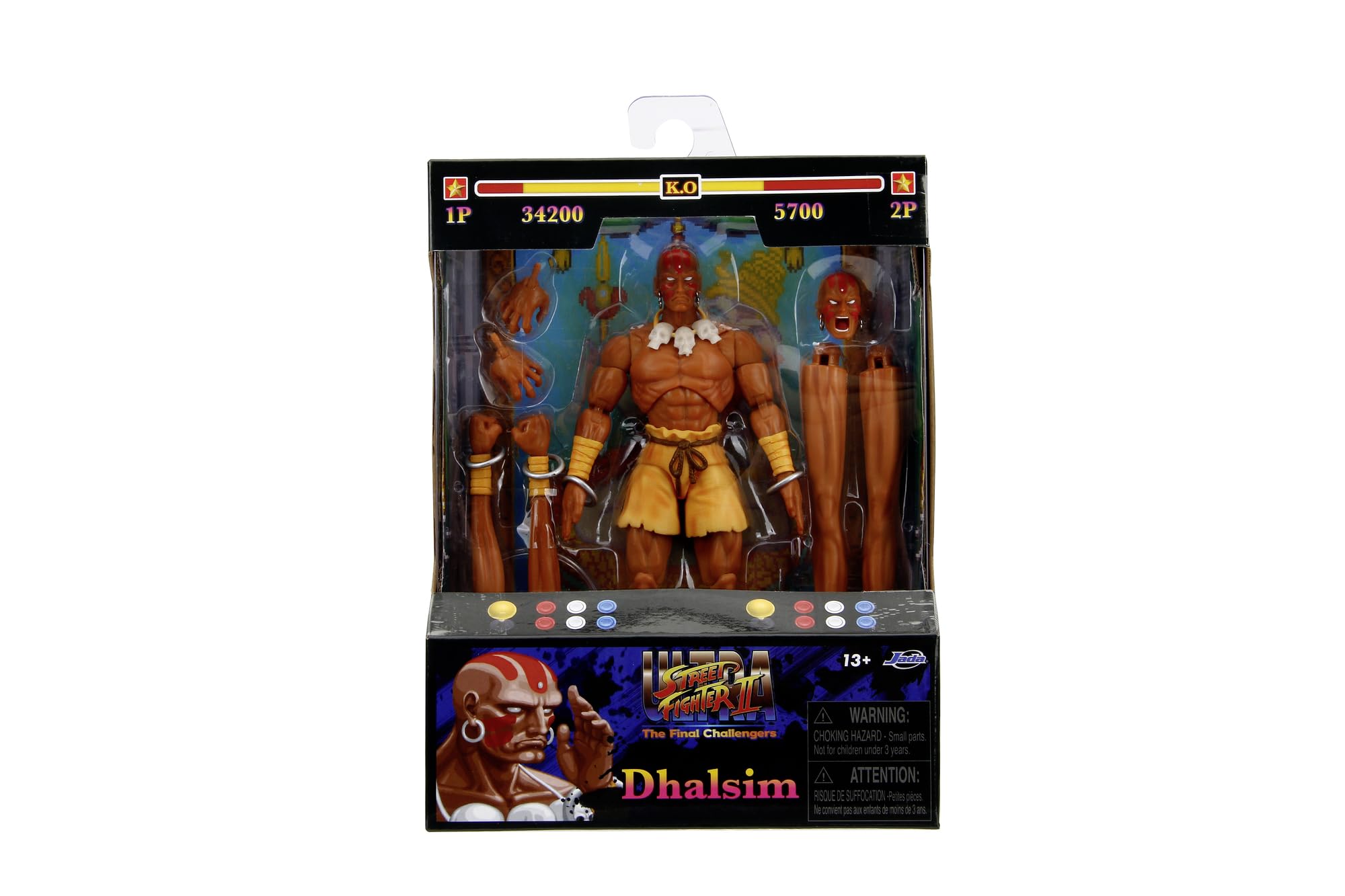 Jada Street Fighter Dhalsim Deluxe Collector Action Figure | 6-Inch (15 cm) | 1:12 Scale | 20+ Points of Articulation 6