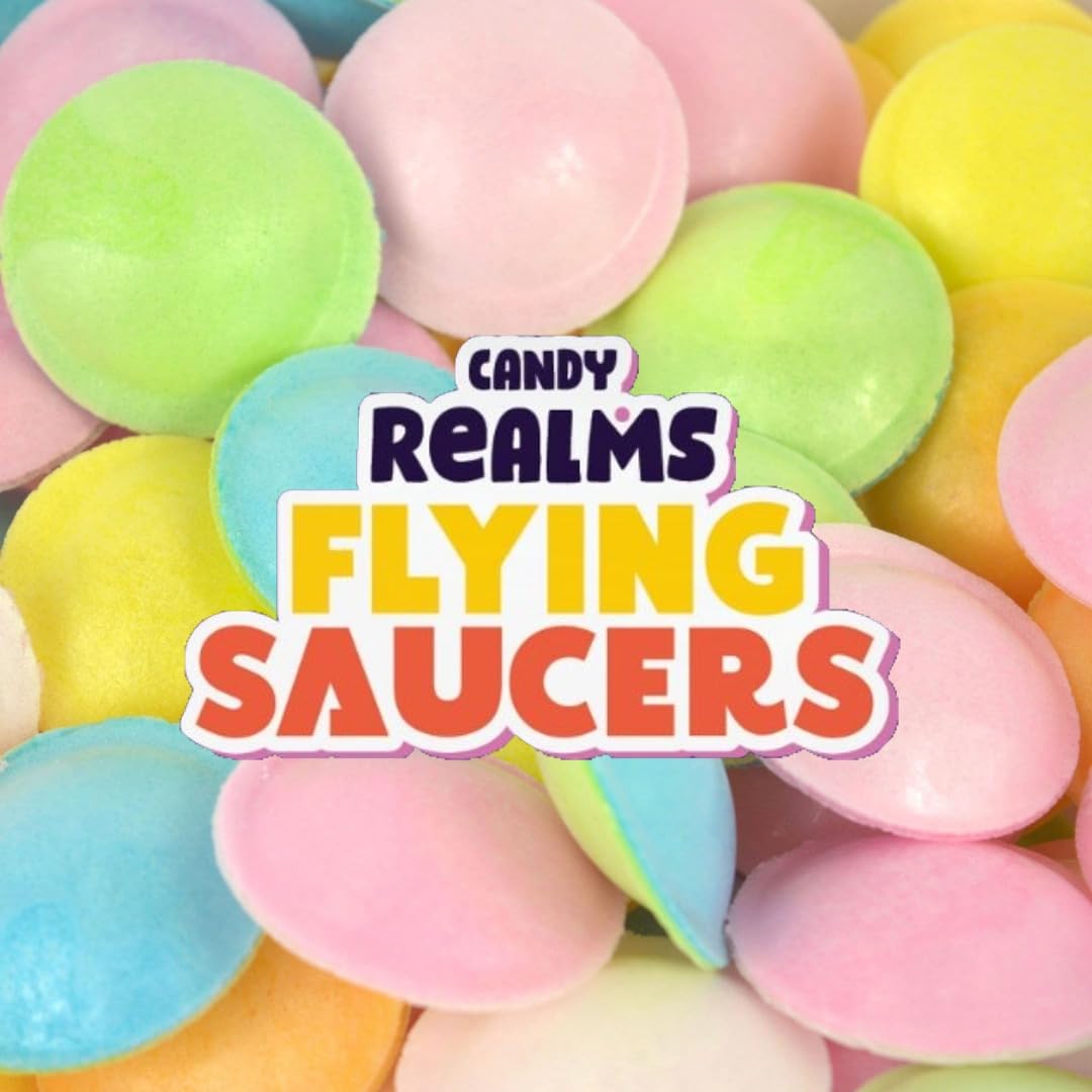 Candy Realms Flying Saucers - Sherbet Filled Wafer Discs | 36g Bag (Pack of 12) 6