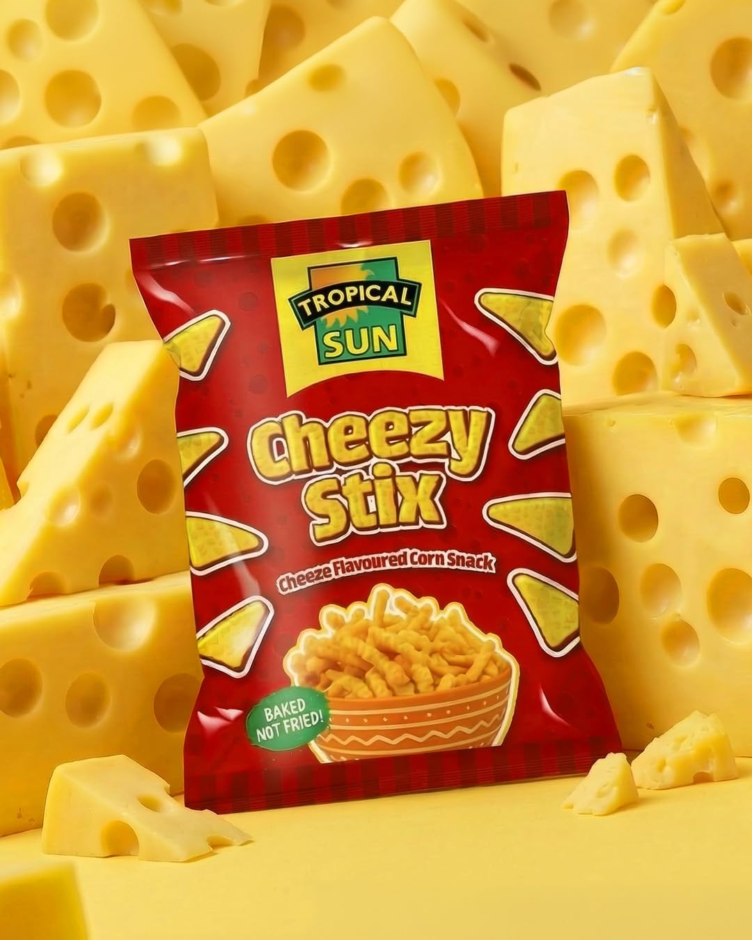 Tropical Sun Cheezy Stix - Savory Cheese Flavor Snack | Gluten-Free | 45g