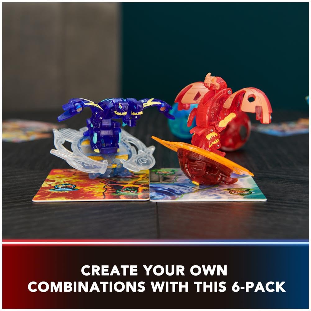 BAKUGAN Ultimate 6-Pack - Spinning Attack Dragonoids, Titanium & Core Balls for Kids 6-8 21