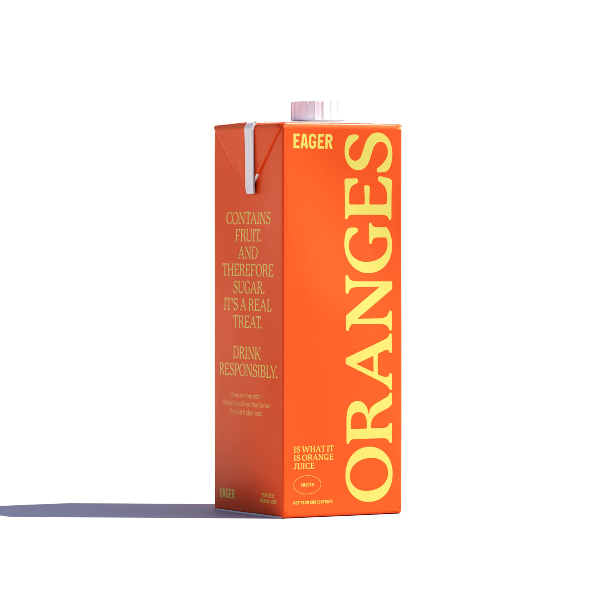 Eager - Smooth Orange Juice 100% Squeezed, No Bits, 1 Litre
