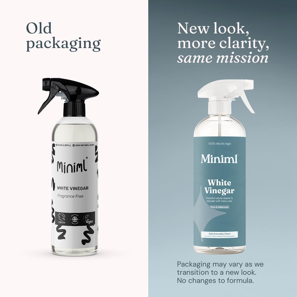 Miniml Window & Glass Cleaner Spray - Streak-Free Shine, Mint Scented, 750ml