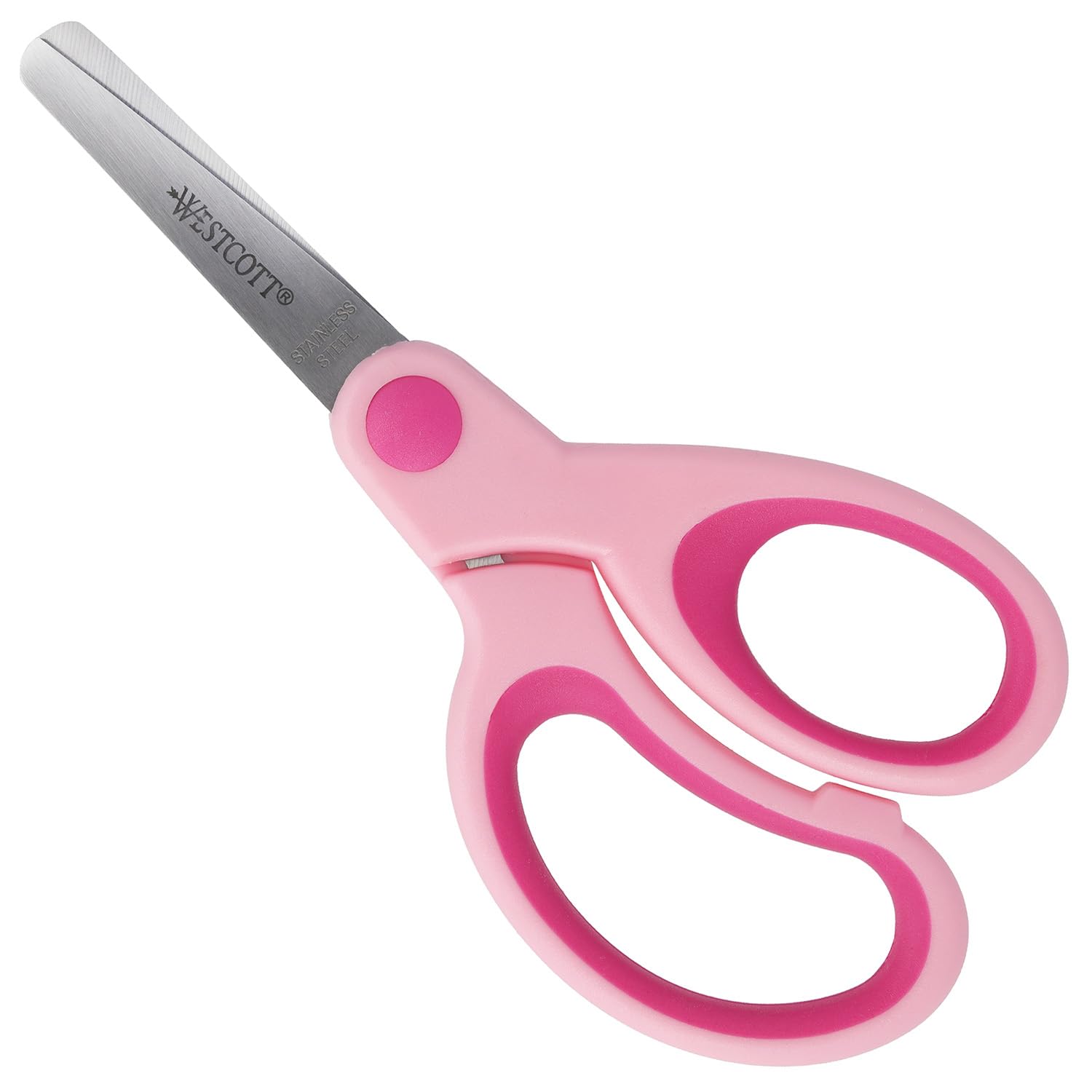 Westcott Softgrip Children's Scissors - Pink Right-Handed | 13 cm (5") | Rounded Tip for Safety 1