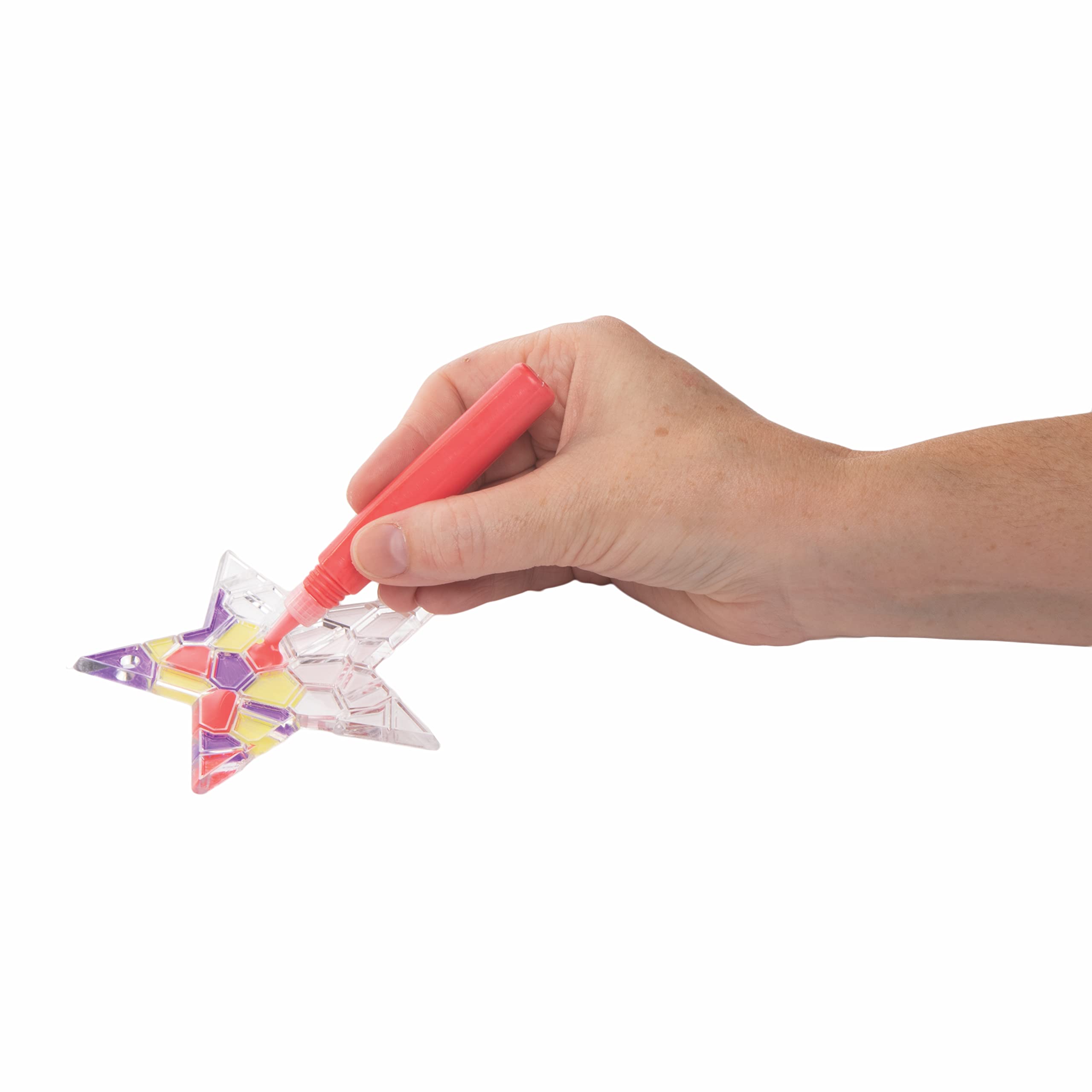 Baker Ross Suncatcher Paint Pens - 12 Assorted Colors | 10ml Tubes | Ages 3+ 4