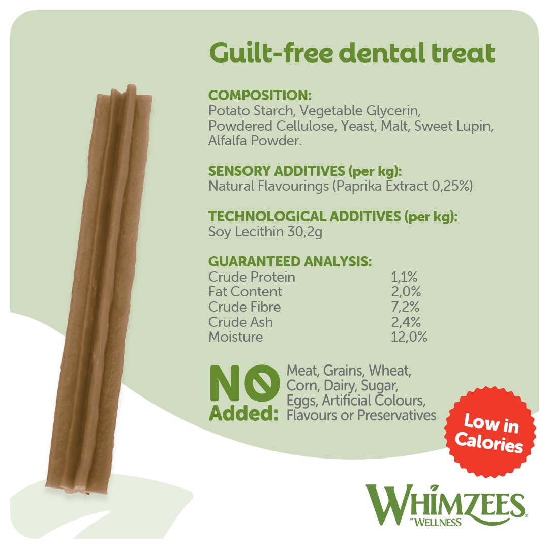 WHIMZEES By Wellness Stix Dog Dental Chews - Medium Breeds (14 Pcs) | Grain-Free, Vegetarian 4