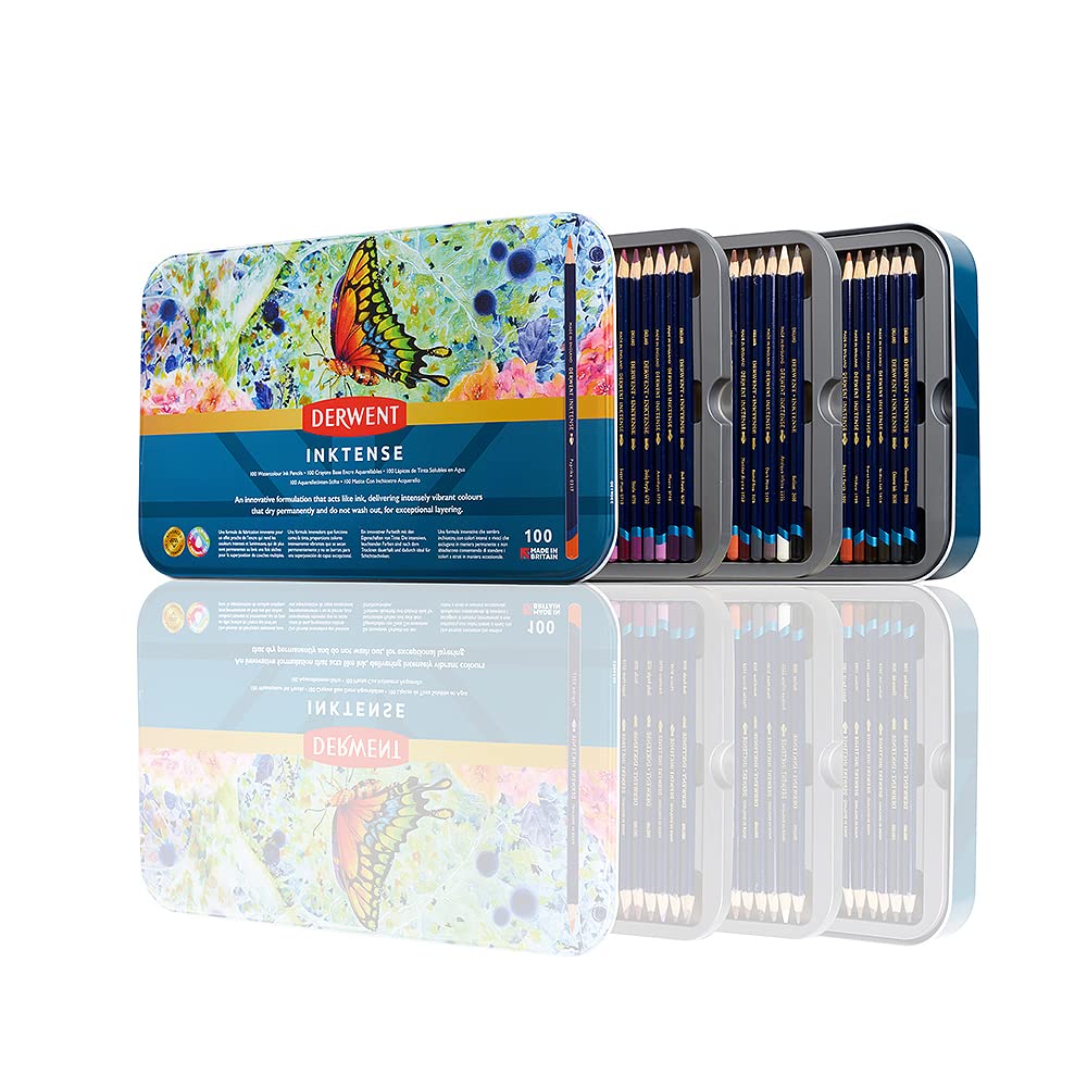 Derwent Inktense Watercolour Pencils - 100 Colours | 4mm Core | Water Soluble