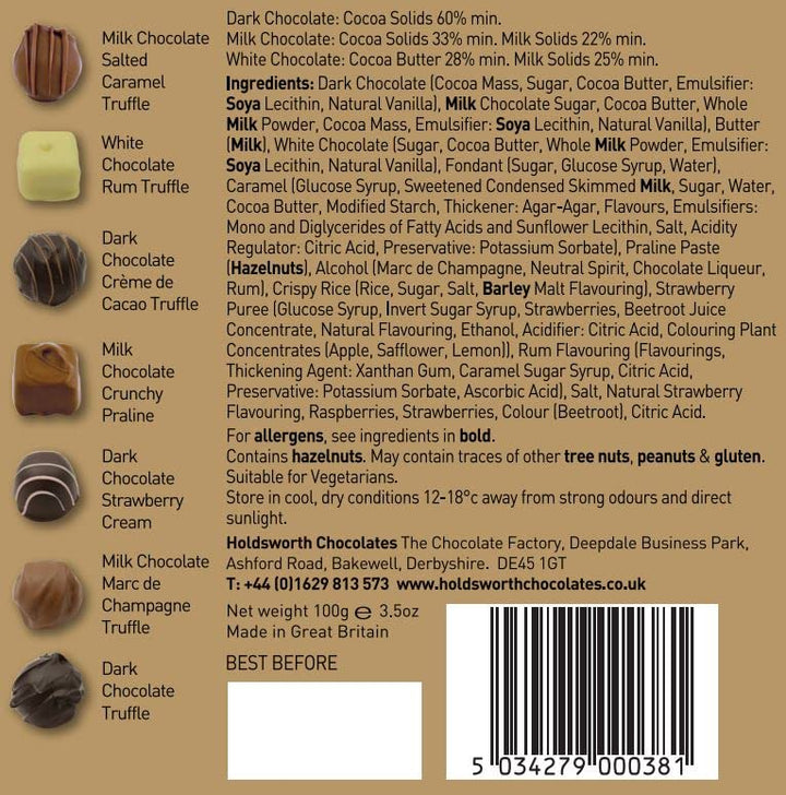 Holdsworth Chocolates Truly Scrumptious Classic Assortment - Handmade Chocolate Gift Box