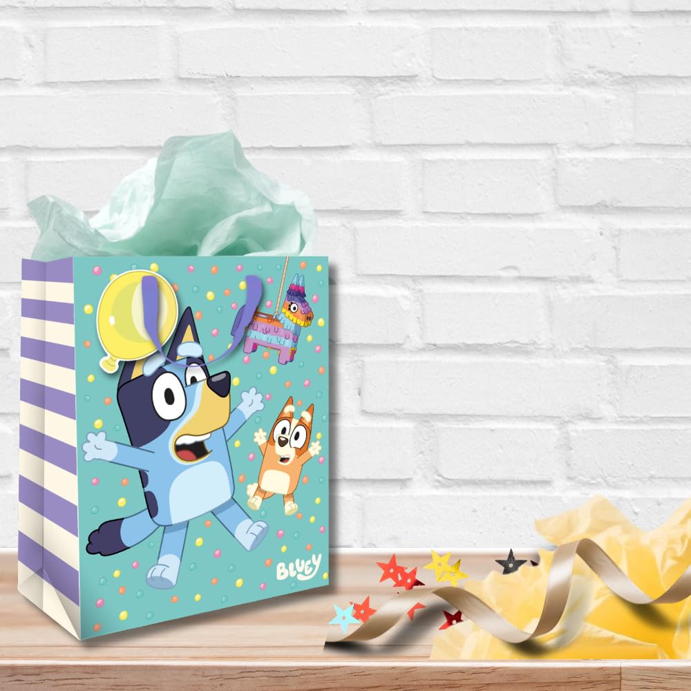 Danilo Promotions LTD Bluey Gift Bag - FSC Certified Paper | 33 x 26 x 13.5 cm | Birthday Theme 2