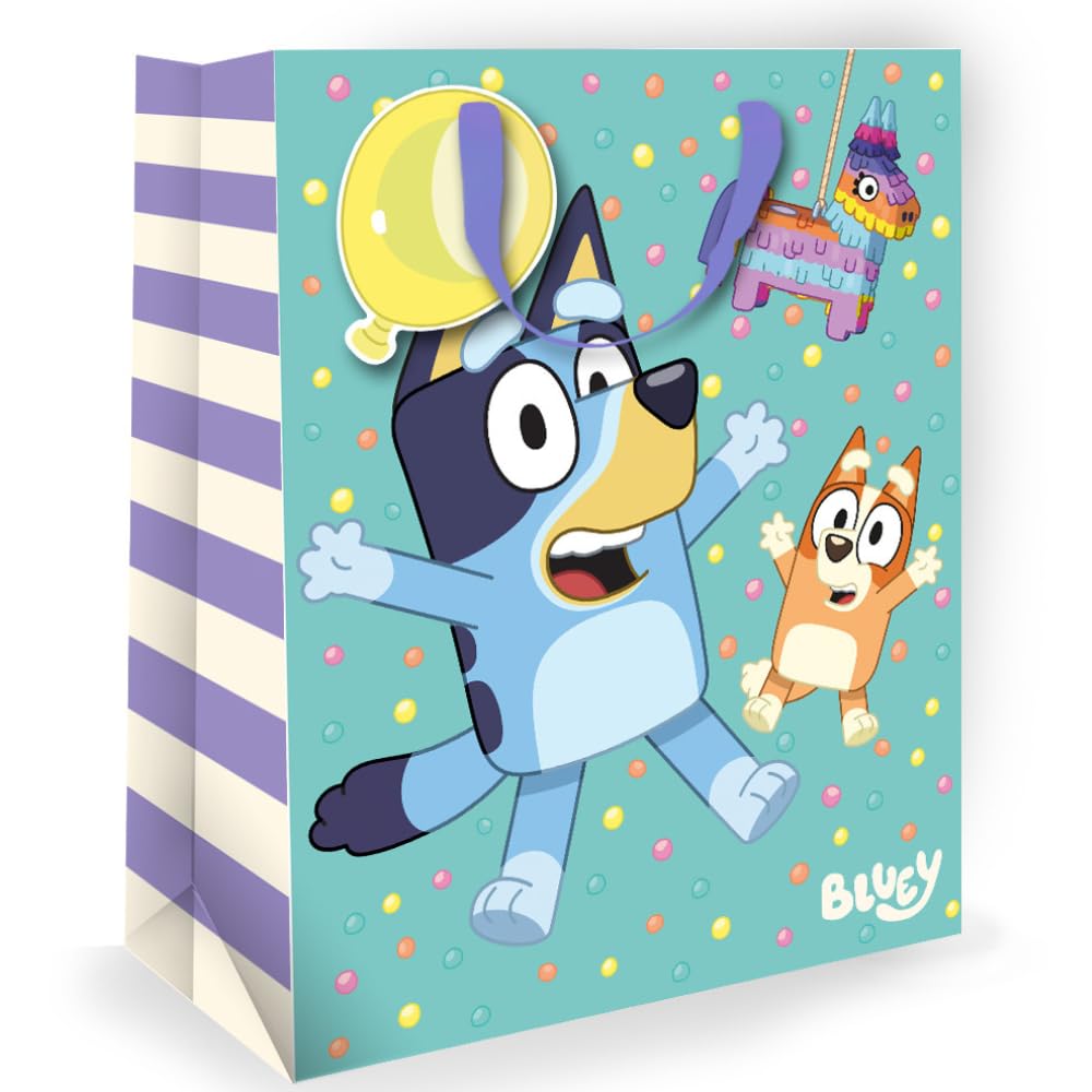 Danilo Promotions LTD Bluey Gift Bag - FSC Certified Paper | 33 x 26 x 13.5 cm | Birthday Theme 1