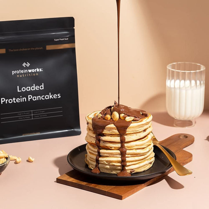 THE PROTEIN WORKS Loaded Protein Pancake Mix - High Protein, Low Sugar with Tri-Protein Blend