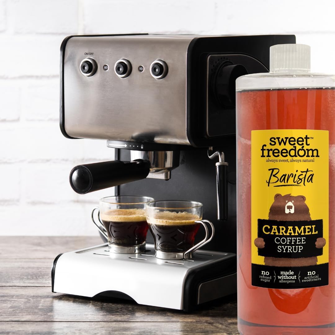 Sweet Freedom Caramel Coffee Syrup - 1 Litre | Natural Sweetener | High Fibre 5