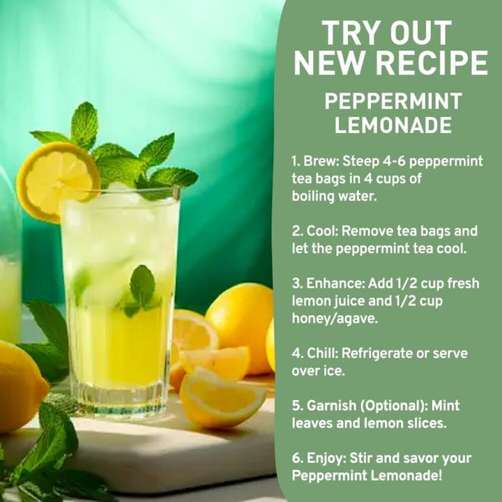 HANDPICK Peppermint Tea Bags (100 Count) Non-GMO, 100% Pure Herbal Tea - Minty & Refreshing