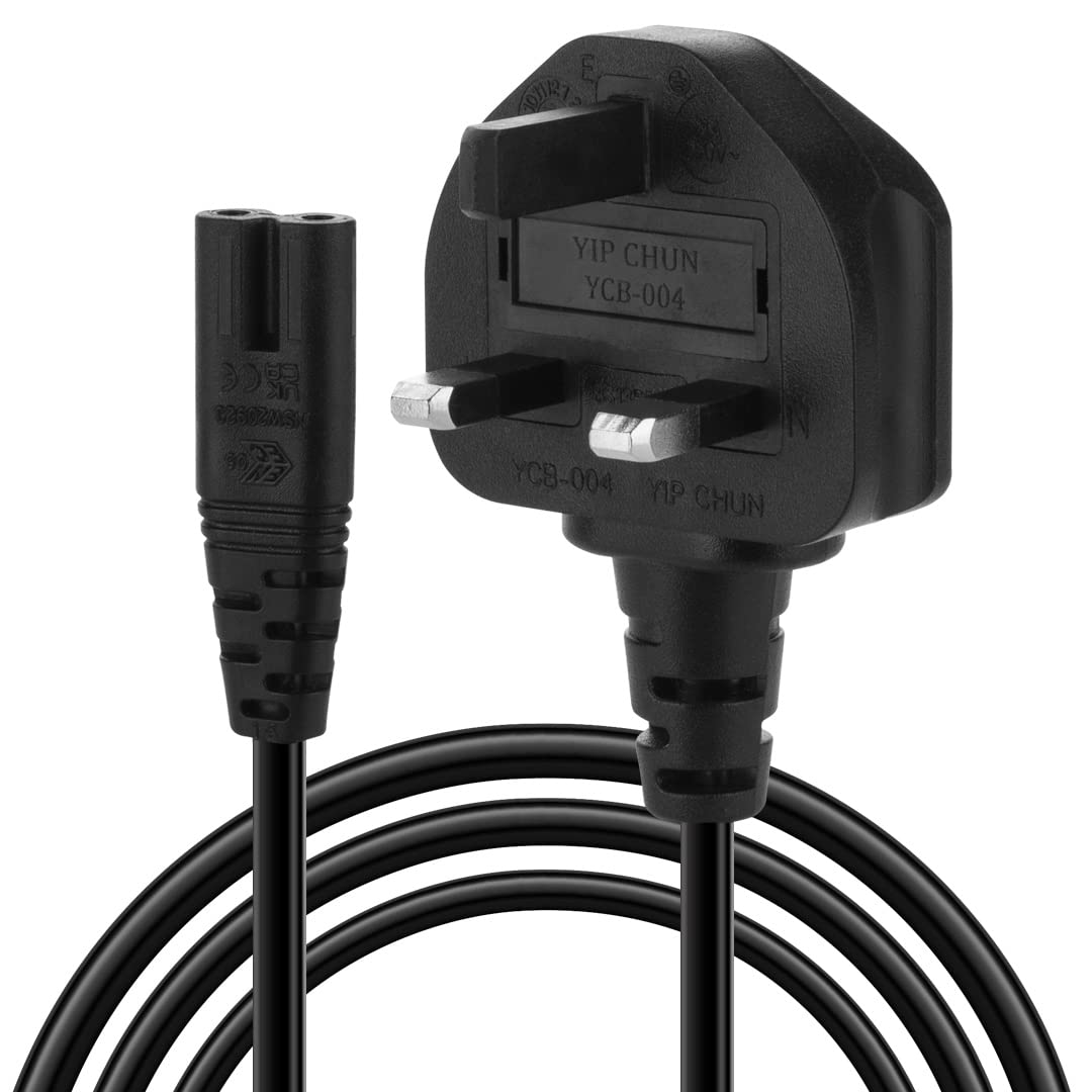 Venom Replacement Power Cable - 3 Metre Length | UK 3-Pin Plug | PS5/PS4 Compatible 2