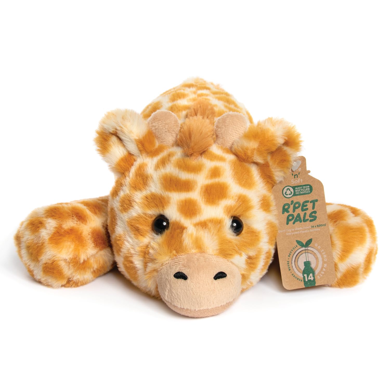 Lesser & Pavey RPET Pals Gina Laying Giraffe Plush - Eco-Friendly Stuffed Animal for Kids