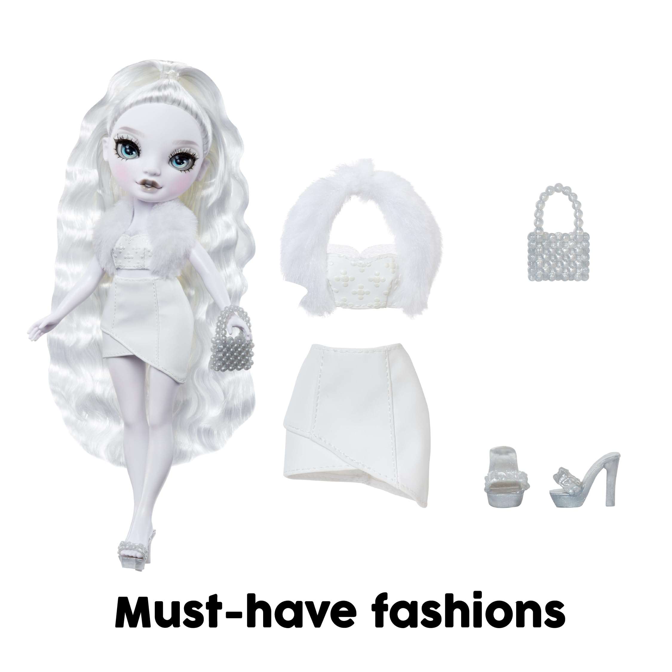 Rainbow High Shadow High Natasha Zima - 28cm Grayscale Fashion Doll with White Hair, Outfit, Shoes & Handbag 2