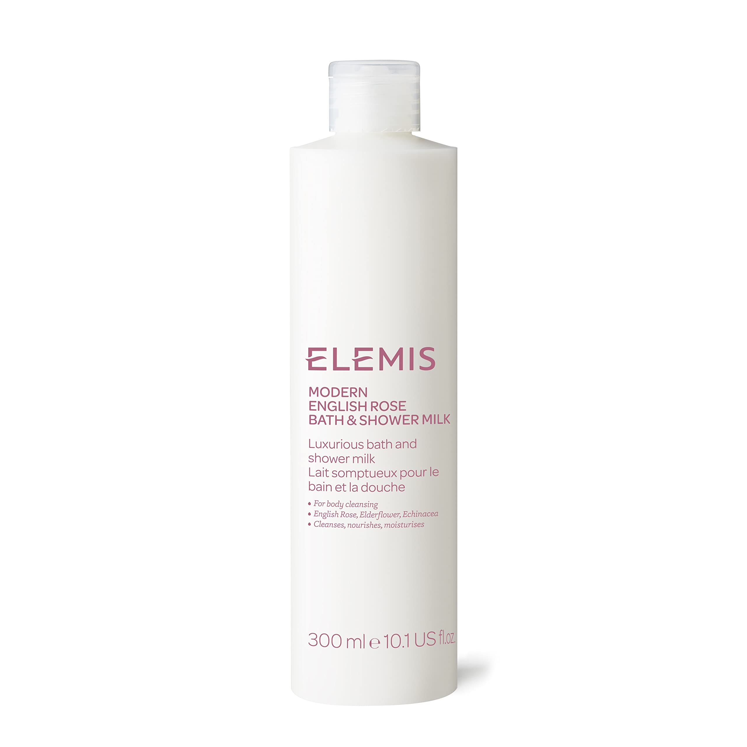 Elemis Modern English Rose Bath & Shower Milk - Nourishing & Hydrating Body Wash with Rose Scent - 300ml