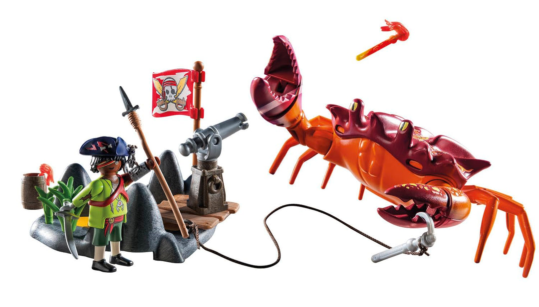 Playmobil 71532 Pirates: Battle with the Giant Crab - Fantasy Pirate Playset for Kids 4+