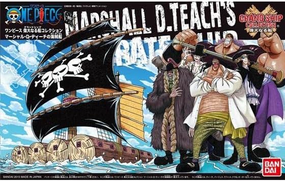 ONE PIECE Grand Ship Collection Marshall D. Teach's Pirate Ship Plastic Model - Compact Display & Easy Assembly for Ages 12+