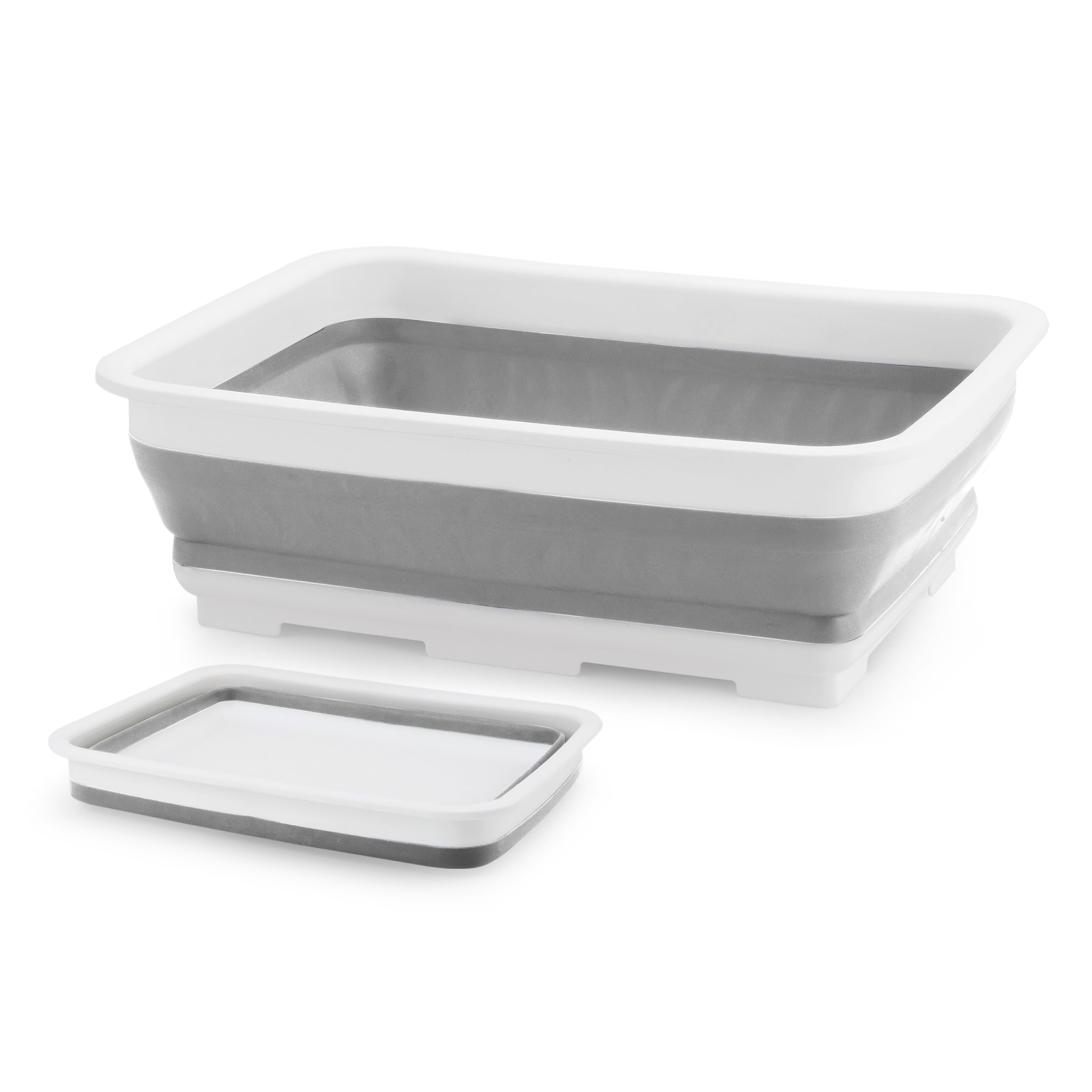 Beldray Collapsible Washing Up Bowl - Foldable Dish Basin for Camping, Kitchen Sink Use | Grey Plastic