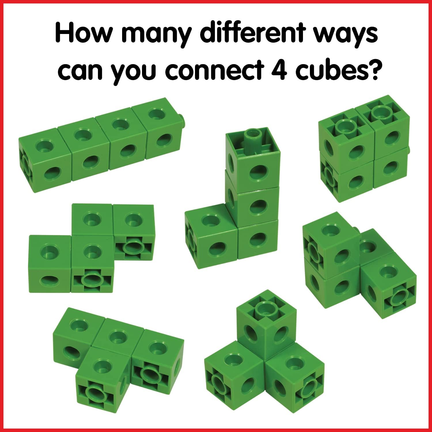 edxeducation Linking Cubes - 100-Piece Educational Building Set for Ages 3+ 4
