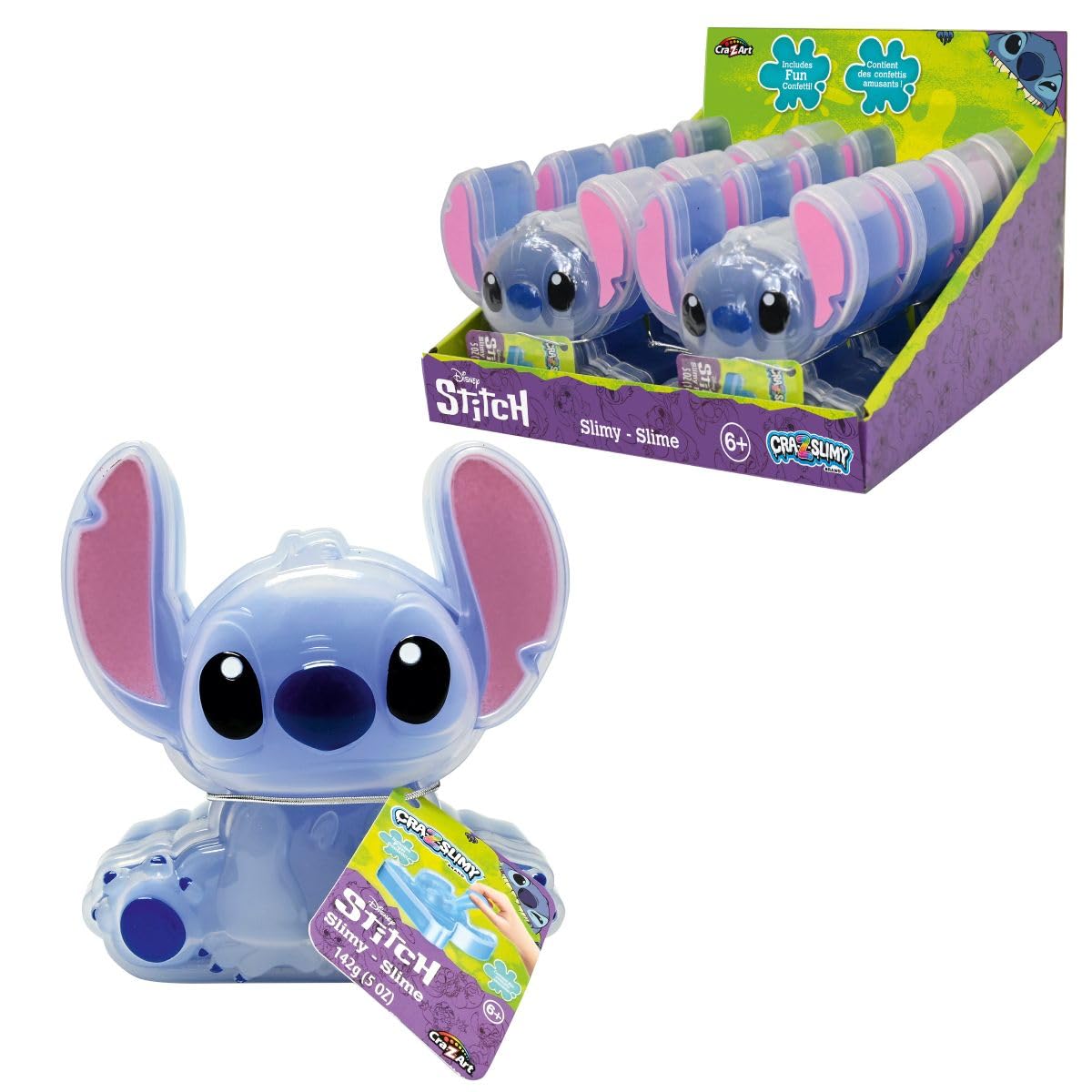 Lexibook Disney Stitch Stretchable Slime Toy with Confetti, Model SLIM01D