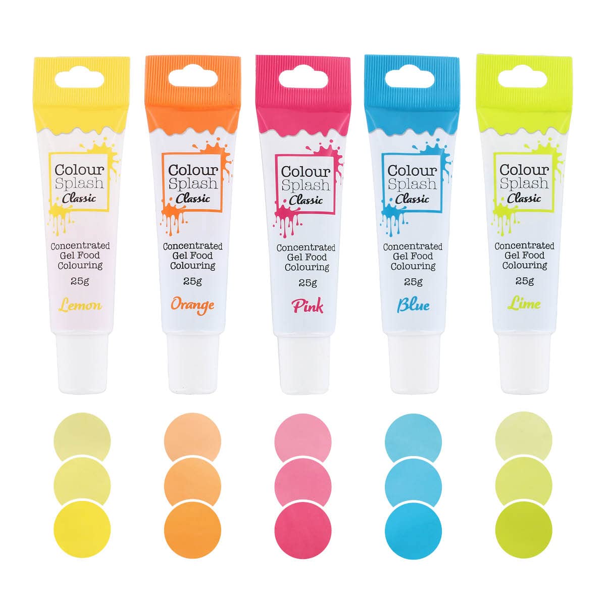 Colour Splash Neon Food Colouring Gel Set - 5 x 25g Tubes