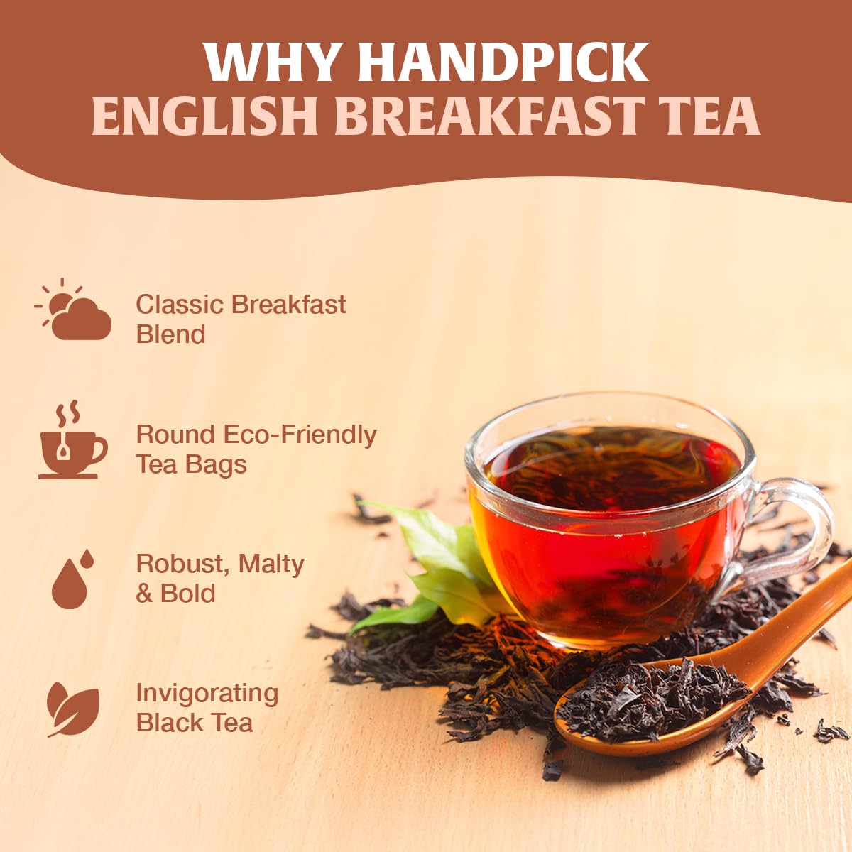 HANDPICK English Breakfast Black Tea Bags (100 Count) Strong, Robust | Eco-Conscious, Carbon-Neutral Tea for Hot or Iced Brews 4