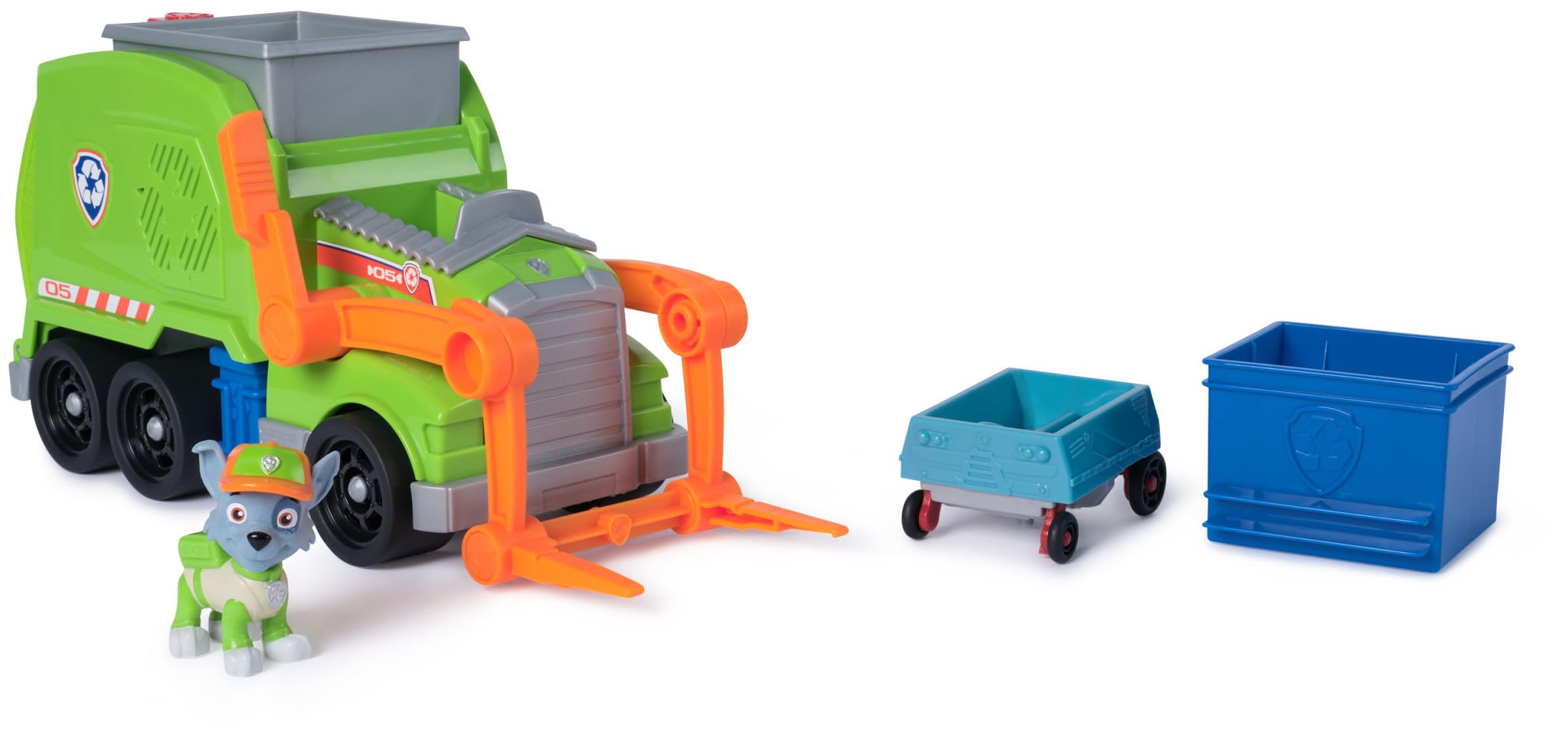 Paw Patrol Crush 'N' Roll Recycling Lorry with Rocky Action Figure & Mini Vehicle - Ages 3+ 2