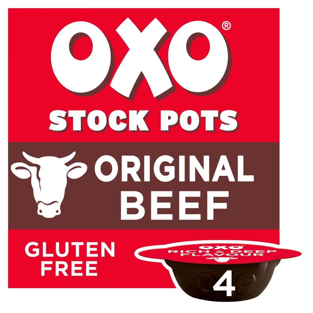 OXO Beef Stock Pots - Original Recipe, Rich & Flavourful | 40 Pots (10 Packs) | 800g Total