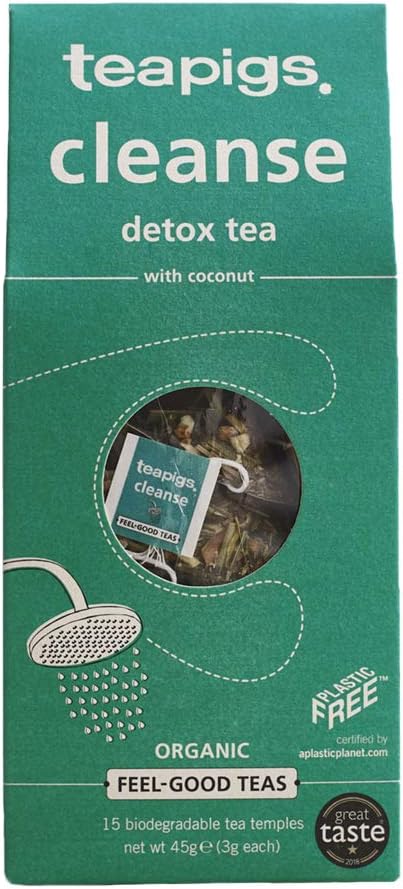 teapigs Cleanse Detox Tea, 15-Count - Organic Herbal Tea with Lemongrass, Ginger & Coconut 1