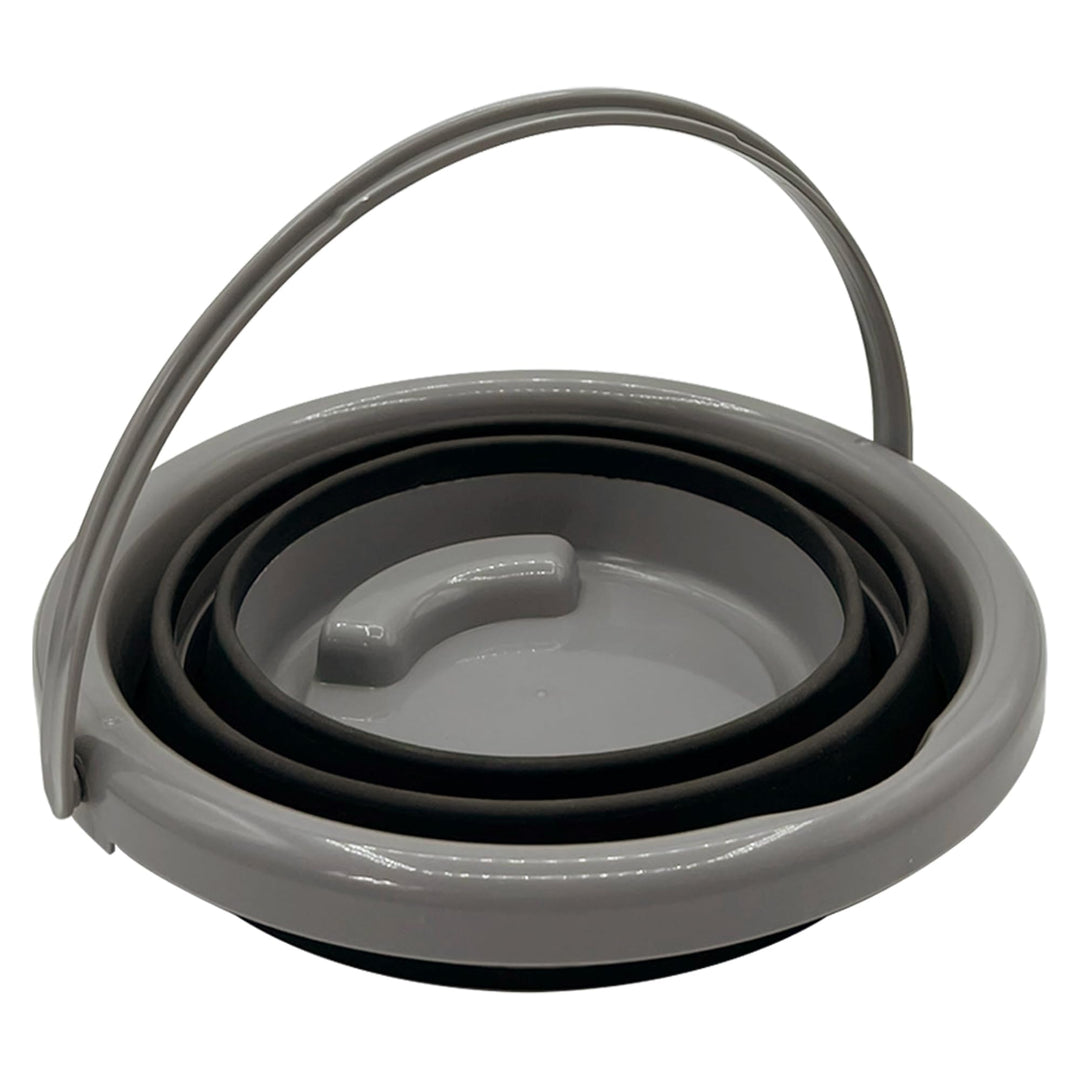 Nordrok 5L Collapsible Bucket with Lid - Grey