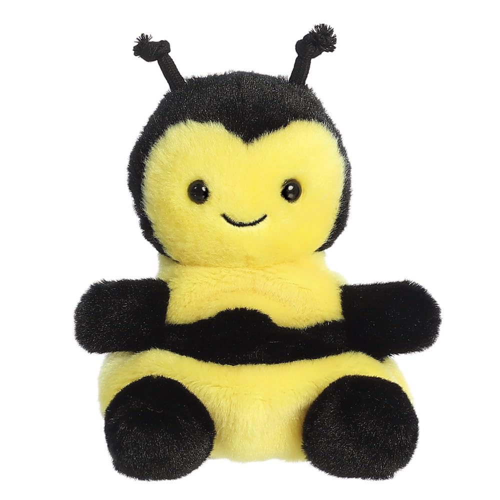 AURORA Palm Pals Queenie Bee Soft Toy | 5 Inch | Yellow & Black | Eco-Friendly 1