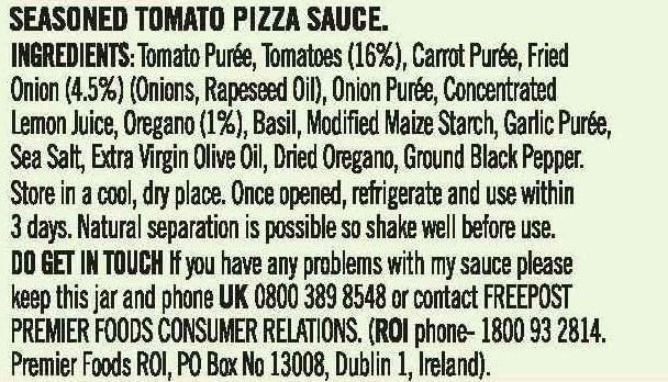 Loyd Grossman Rich Tomato, Basil and Oregano Pizza Topping Sauce - 350g Jar 2