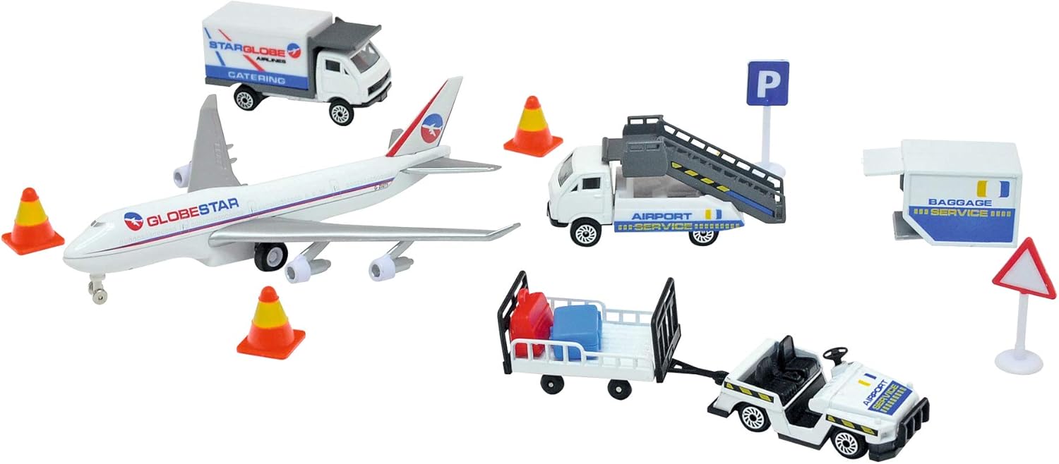 Dickie 203743001 Airport Playset - Vehicle Playset with 13 Pieces for Kids 3+ 9