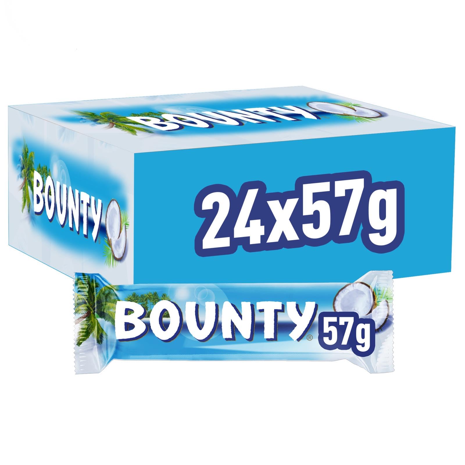 Bounty Coconut & Milk Chocolate Box, Bulk 24-Pack, 57g Bars 1