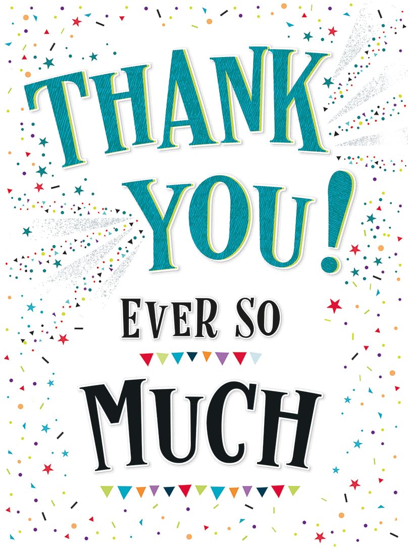 Piccadilly Greetings Large Thank You Card - 12 x 9 Inches | Multicolor | Includes Envelope 1