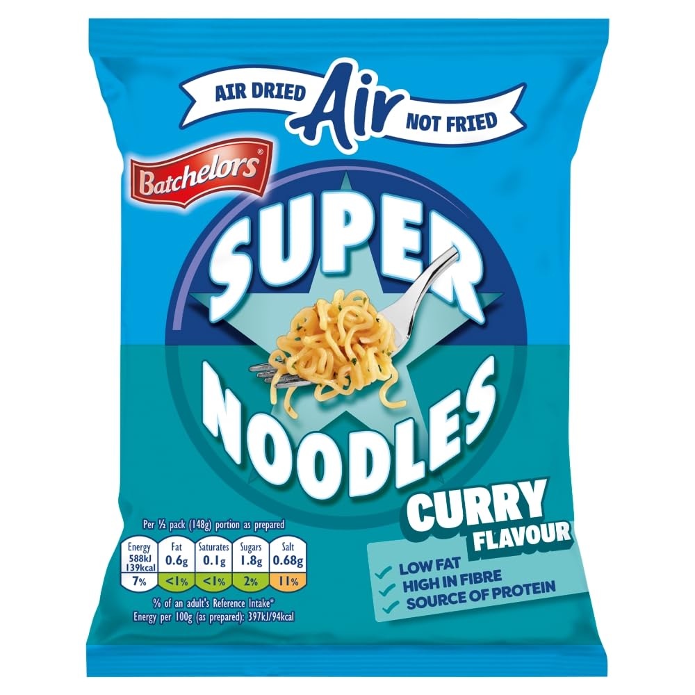 Batchelors Super Noodles Curry Flavour - 8 Pack, 81g Each