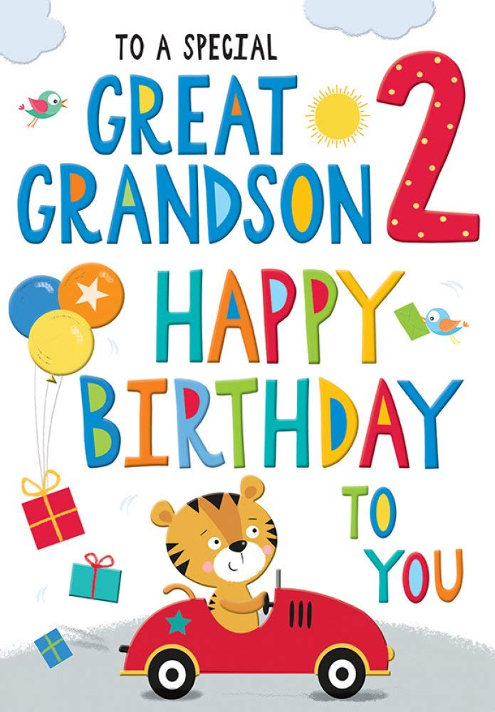 Piccadilly Greetings Juvenile Birthday Card for Great Grandson | Age 2 | 9 x 6 inches