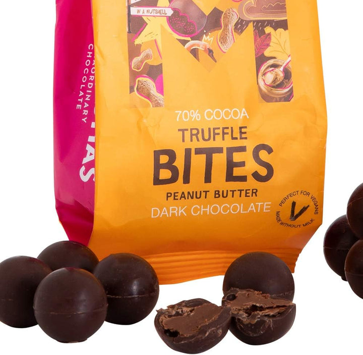 Montezuma - 70% Cocoa Dark Chocolate with Peanut Butter Truffle Bites 120g