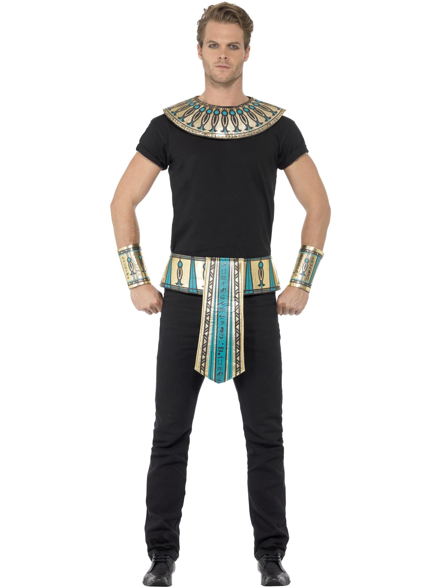 Smiffys Egyptian Costume Kit - Gold with Collar, Cuffs & Belt for Legends & Myths Dress Up